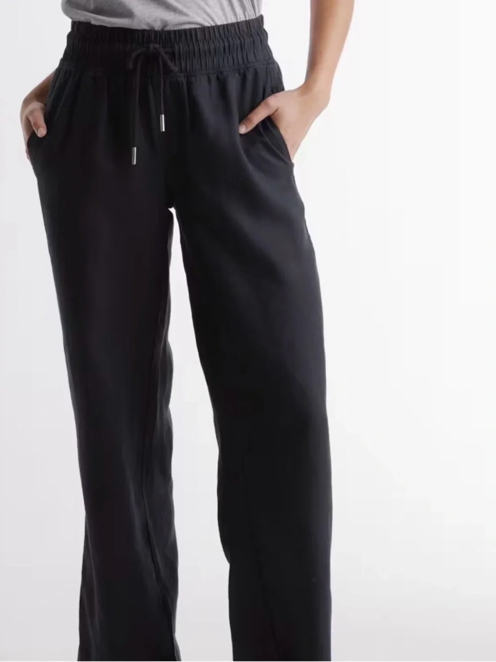 NWT Quince 100% European Linen Wide Leg Pants Black XS SP25